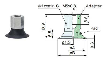 Thin Flat Vacuum Suction Cups Zp2